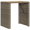 3 Piece Patio Bar Set without Cushions Gray Poly Rattan Acacia