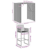 3 Piece Patio Bar Set without Cushions Gray Poly Rattan Acacia