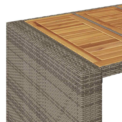 5 Piece Patio Bar Set without Cushions Gray Poly Rattan Acacia
