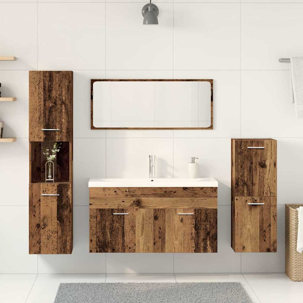 5 Piece Bathroom Furniture Set Old Wood Engineered Wood