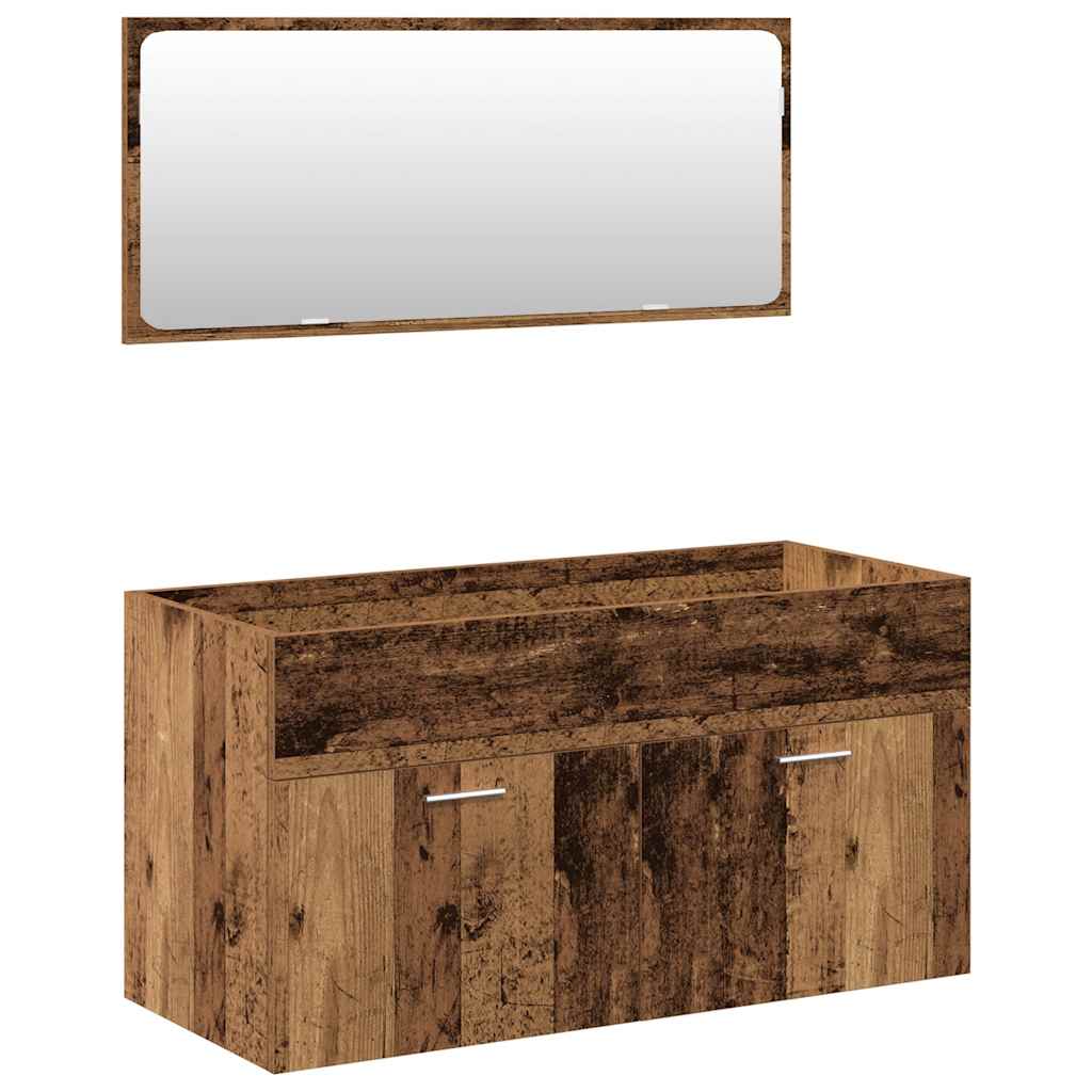 5 Piece Bathroom Furniture Set Old Wood Engineered Wood