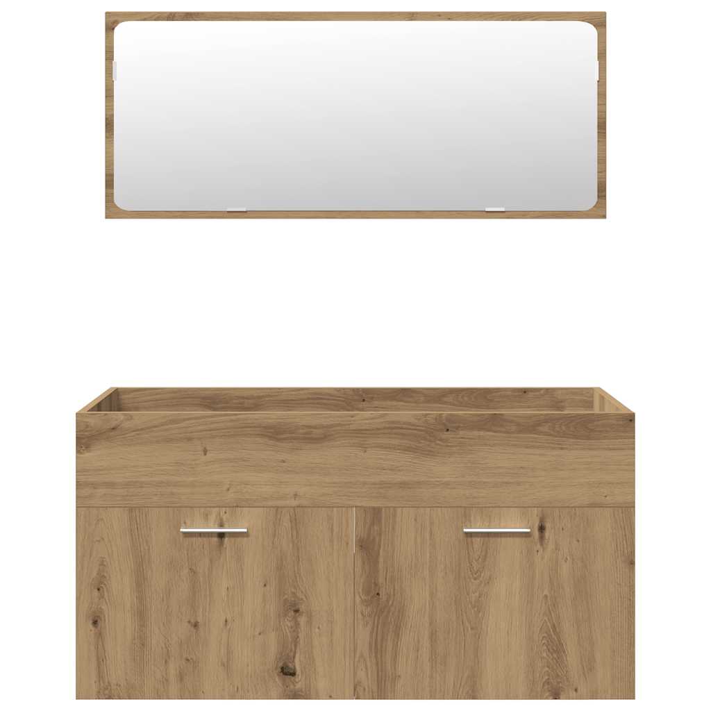4 Piece Bathroom Furniture Set Artisan Oak Engineered Wood