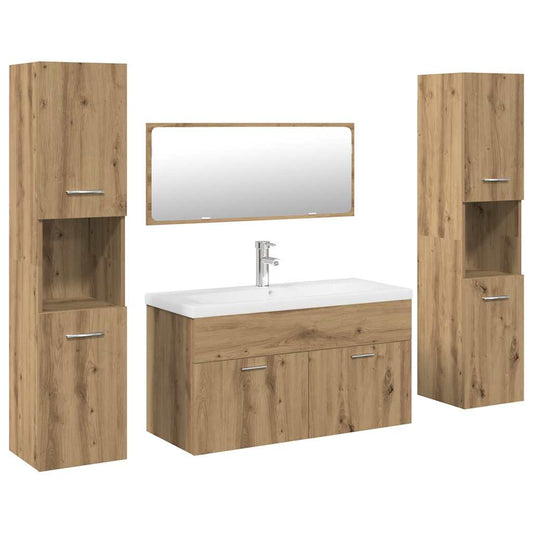 5 Piece Bathroom Furniture Set Artisan Oak Engineered Wood