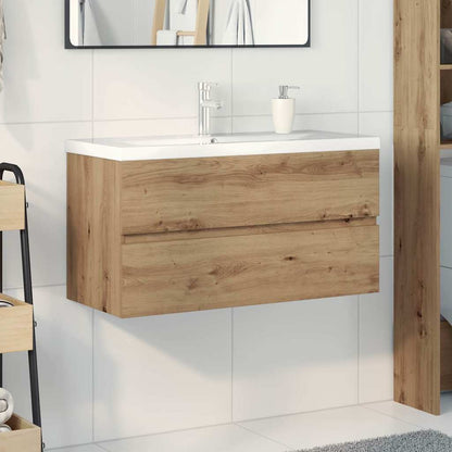 Sink Cabinet with Built-in Basin and Faucet Artisan Oak