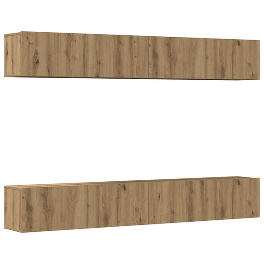 4 Piece Wall-mounted TV Cabinet Set Artisan Oak 100x30x30 cm