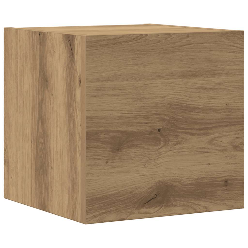 8 Piece Wall-mounted TV Cabinet Set Old Wood Engineered Wood