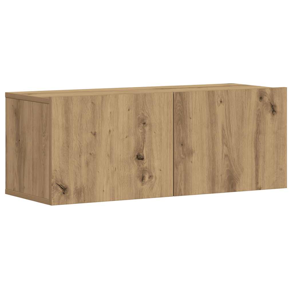 Wall Mounted TV cabinets 3 pcs Artisan Oak Engineered Wood