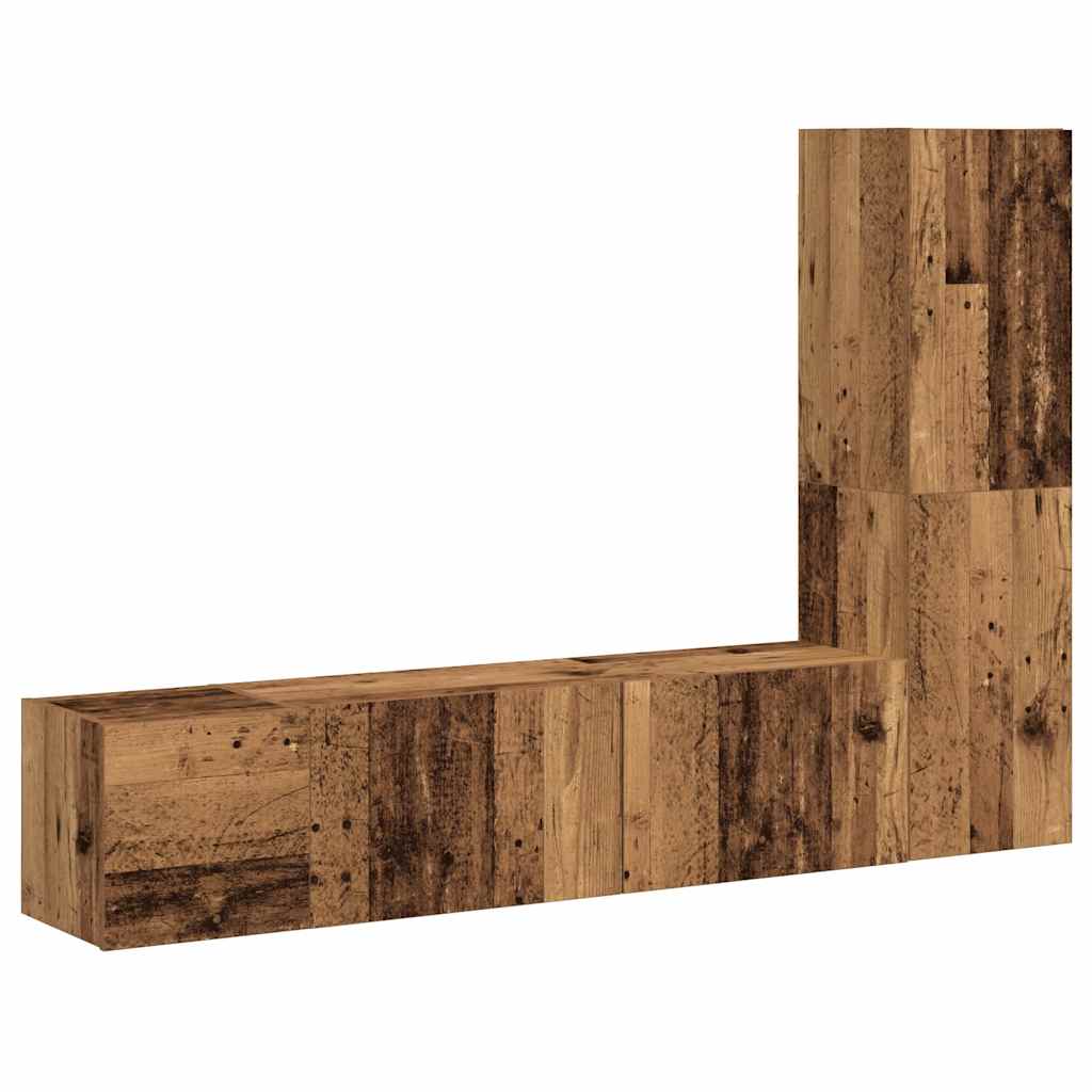 Wall Mounted TV cabinets 3 pcs Old Wood Engineered Wood