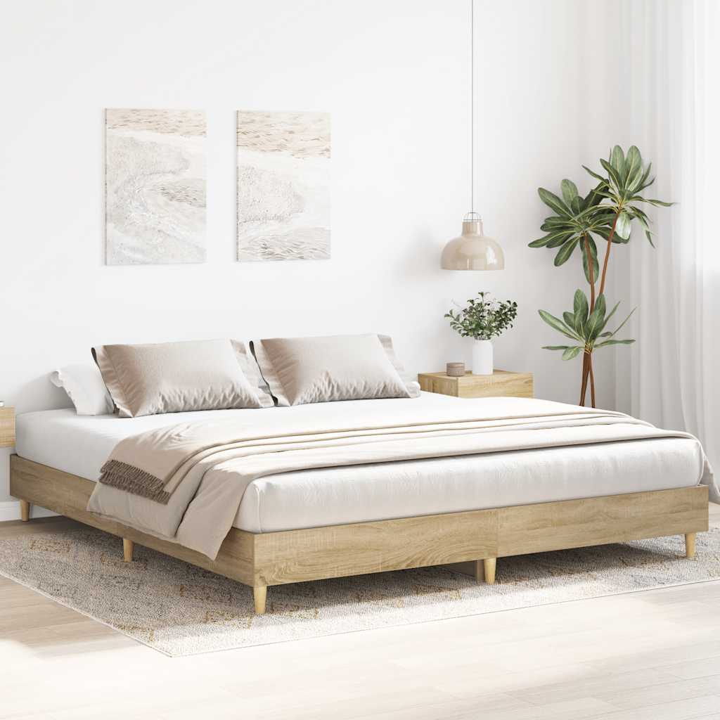 Bed Frame | Sonoma Oak | Engineered wood, Solid pinewood, Plywood