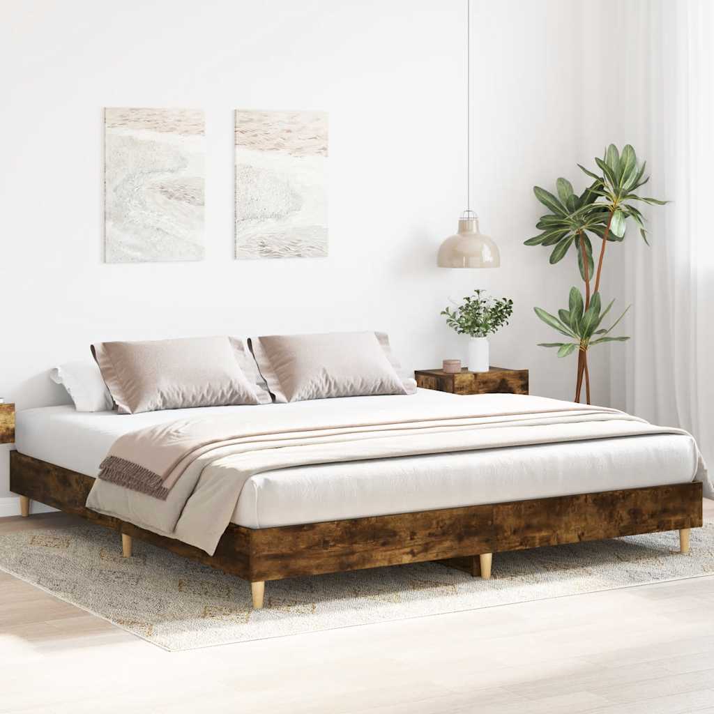 Bed Frame | Smoked oak | Engineered wood, plywood | Double | Bed Frame