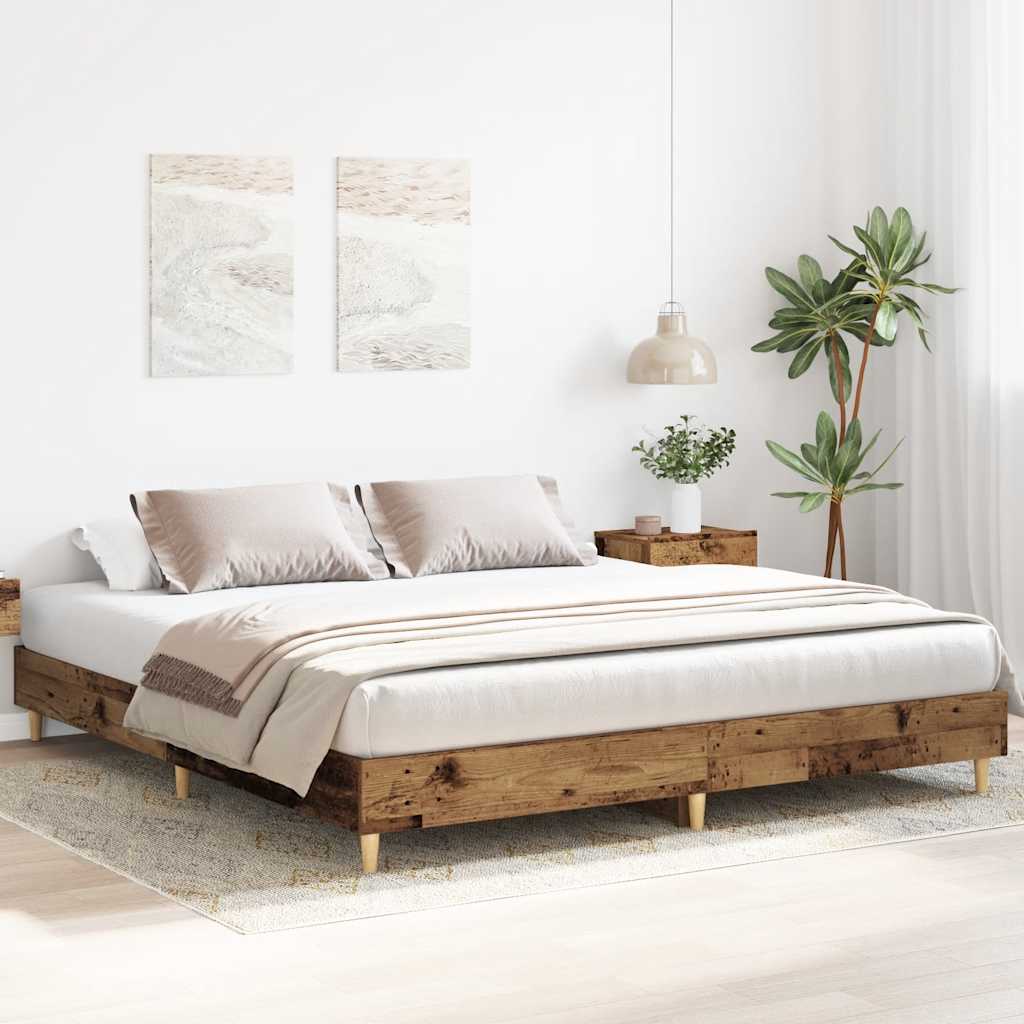 Bed Frame | Old Wood | Engineered Wood | Double | Durable | Bed Frame