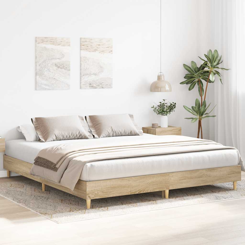 Bed Frame | Sonoma oak | Engineered wood | Double | Durable | Bed Frame
