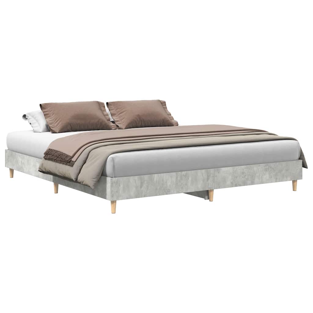 Bed Frame without Mattress Concrete Grey 160x200cm Engineered Wood