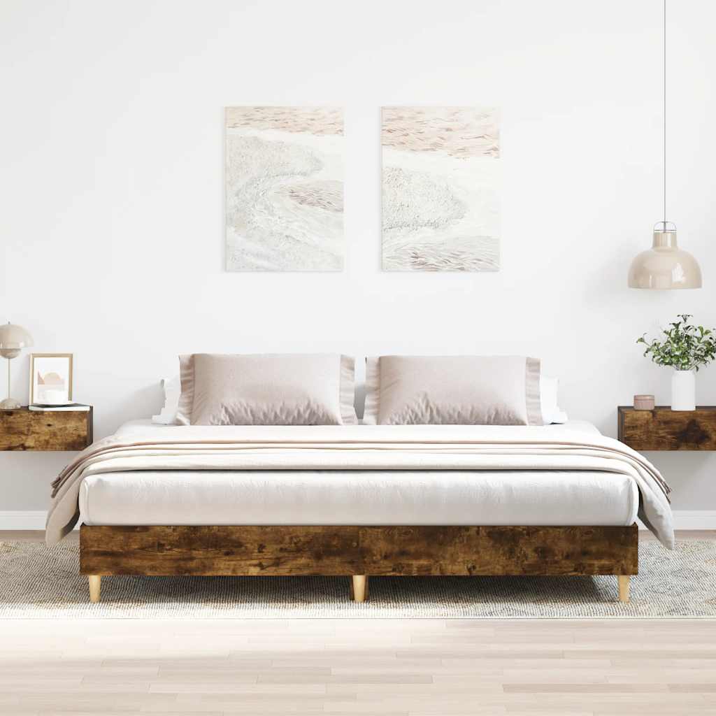 Bed Frame | Smoked Oak | Engineered wood | Double | Sturdy | Bed Frame