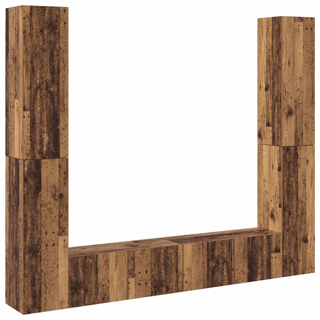 Wall Mounted TV cabinets 6 pcs Old Wood Engineered Wood