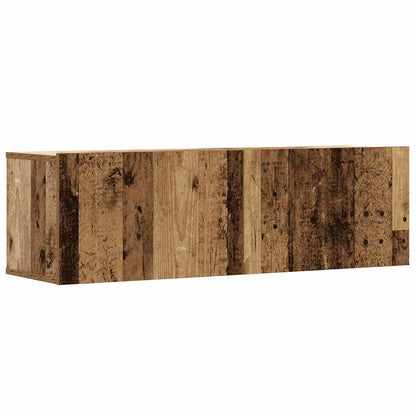 2 Piece TV Cabinet Set Wall-mounted Old Wood Engineered Wood