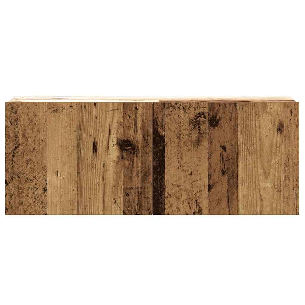 2 Piece TV Cabinet Set Wall-mounted Old Wood Engineered Wood