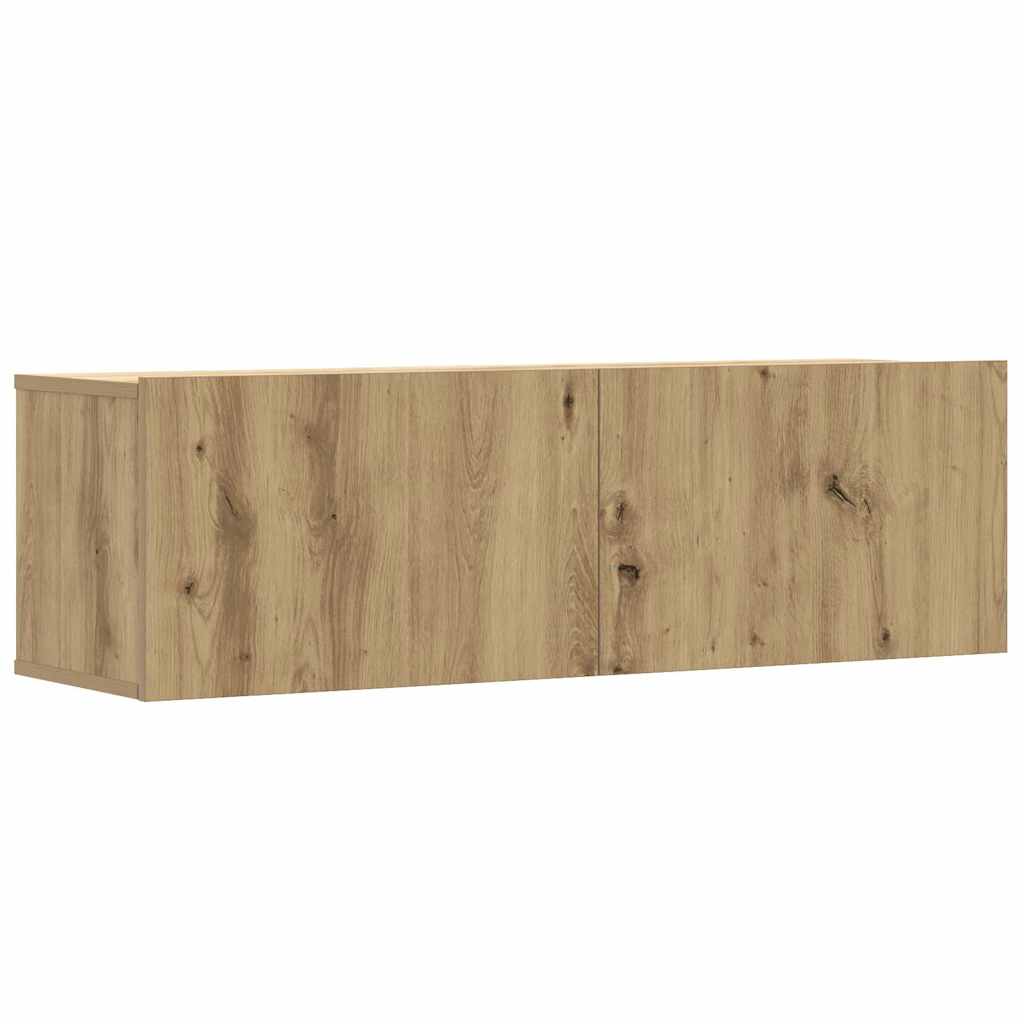 2 Piece TV Cabinet Set Wall-mounted Artisan Oak Engineered Wood