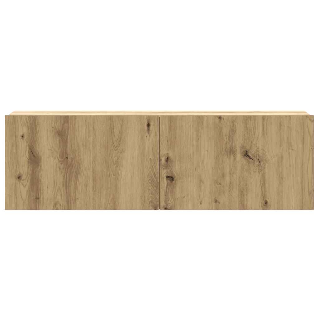 2 Piece TV Cabinet Set Wall-mounted Artisan Oak Engineered Wood