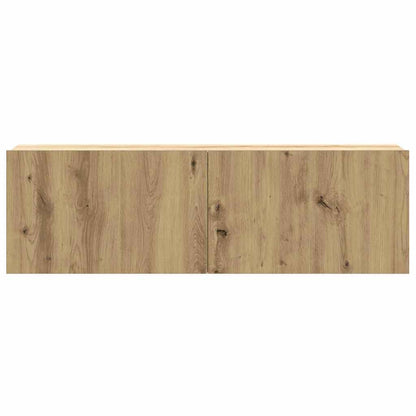 3 Piece Wall-mounted TV Cabinet Set Artisan Oak 100x30x30 cm Engineered Wood
