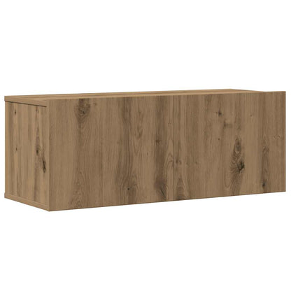 4 Piece TV Cabinet Set Wall-mounted Artisan Oak Engineered Wood