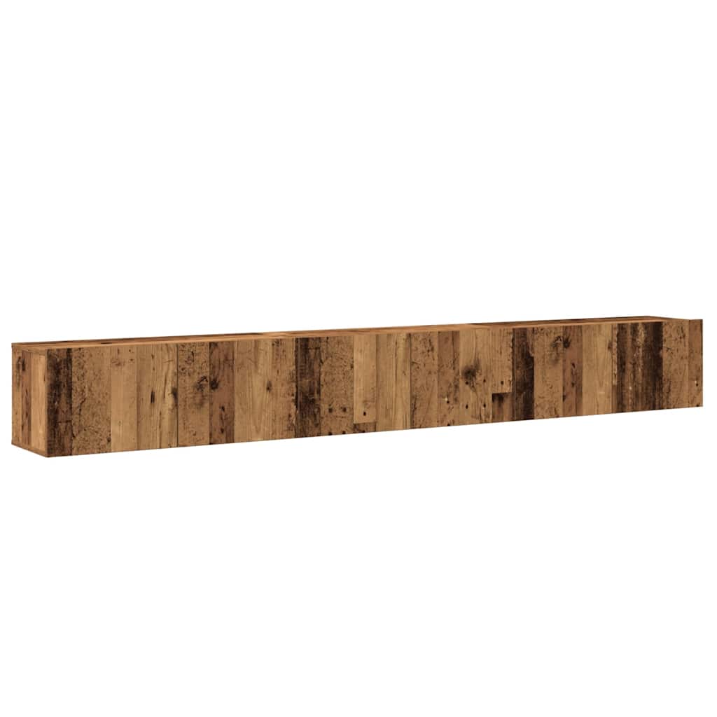 3 Piece TV Cabinet Set Wall-mounted Old Wood Engineered Wood