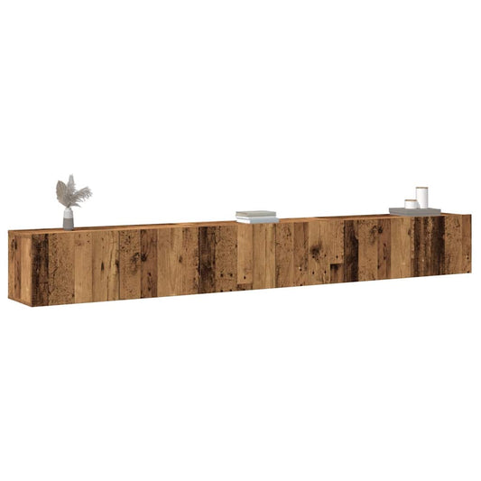 3 Piece TV Cabinet Set Wall-mounted Old Wood Engineered Wood