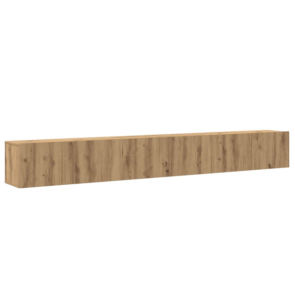 3 Piece TV Cabinet Set Wall-mounted Artisan Oak Engineered Wood