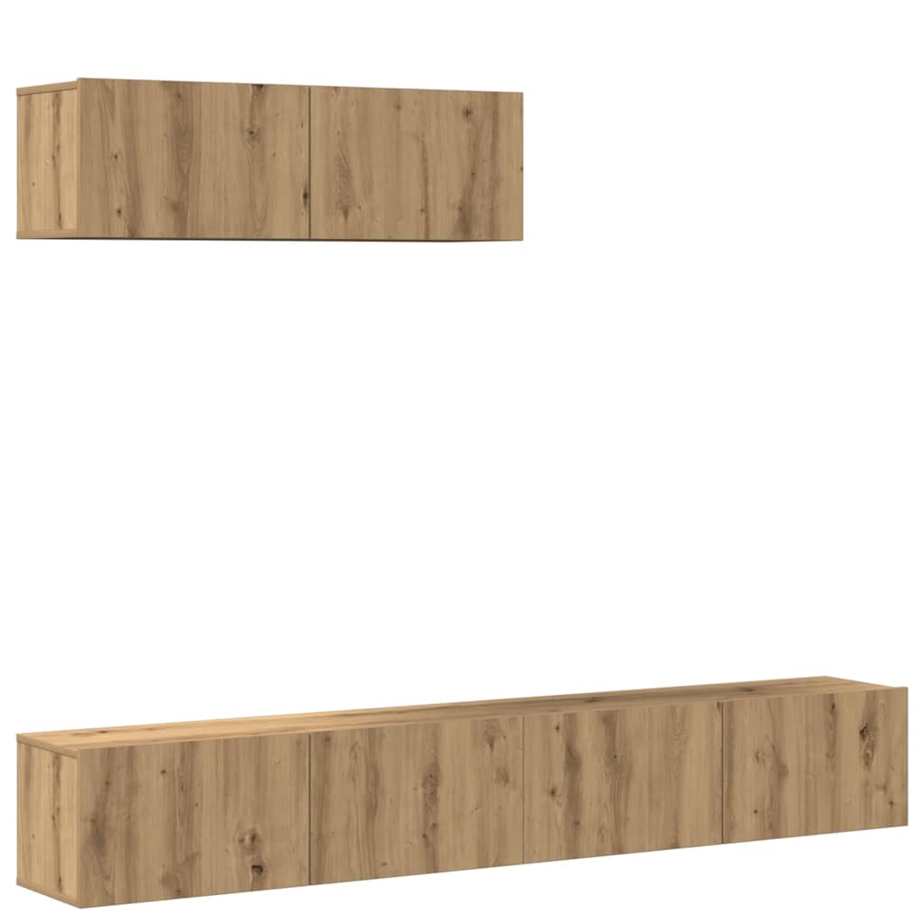 TV Cabinet Set | Set of 3 | Artisan oak | Engineered wood | Medium