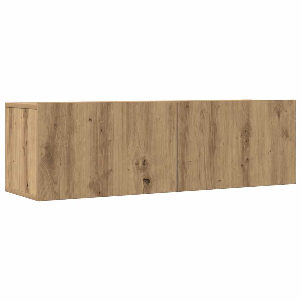 7 Piece TV Cabinet Set Wall-mounted Artisan Oak Engineered Wood