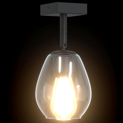 Ceiling Spotlight Black 13 x 13 x 26 cm Glass and Metal