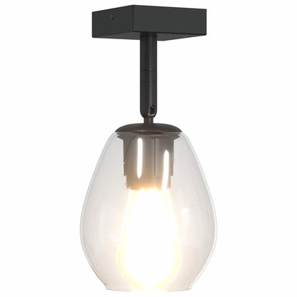 Ceiling Spotlight Black 13 x 13 x 26 cm Glass and Metal