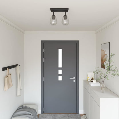 Ceiling Spotlight Black 33 x 13 x 26 cm Glass and Metal