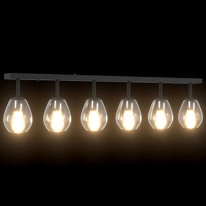 Ceiling Spotlight Black 110.5 x 13 x 26 cm Glass and Metal
