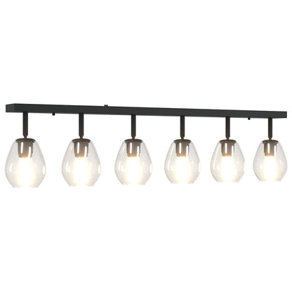 Ceiling Spotlight Black 110.5 x 13 x 26 cm Glass and Metal