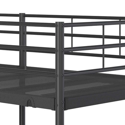 Bunk Bed without Mattress Black 75x190 cm Small Single Steel