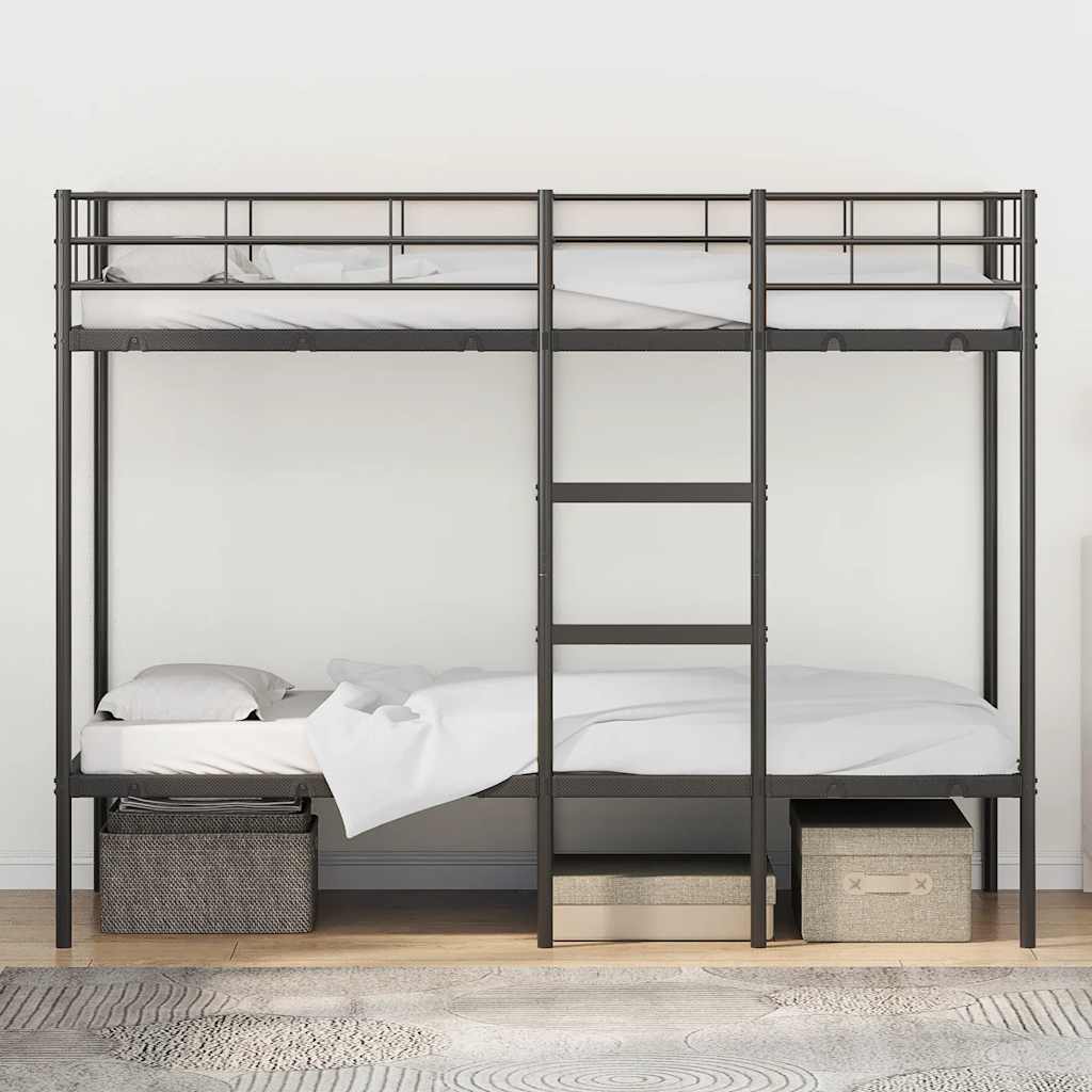 Bunk Bed without Mattress Black 80x200 cm Steel