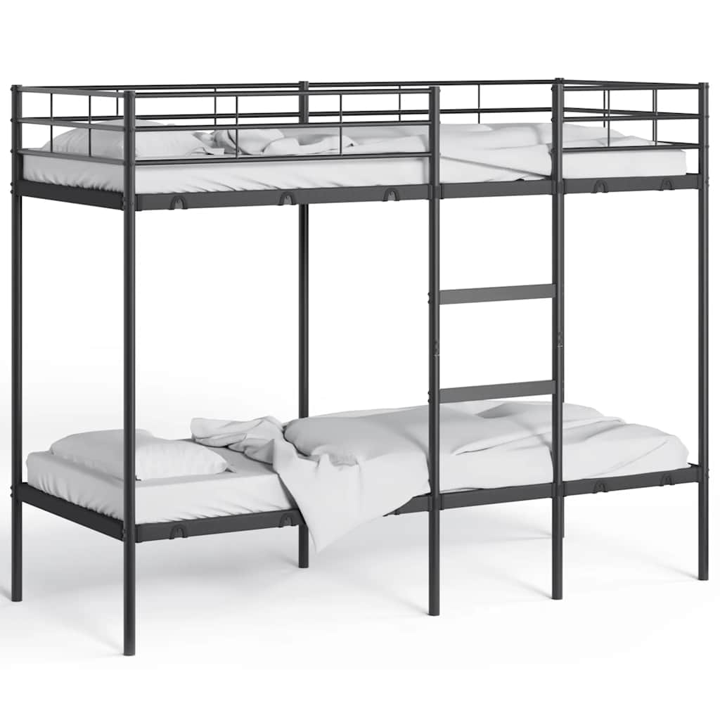 Bunk Bed without Mattress Black 80x200 cm Steel