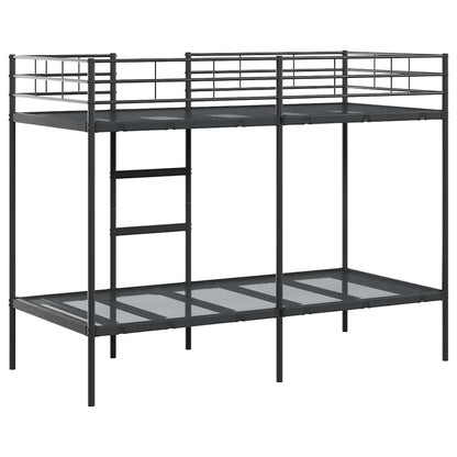Bunk Bed without Mattress Black 90x200 cm Steel