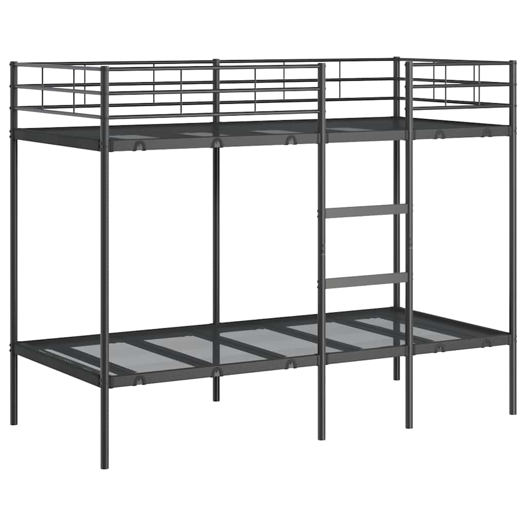 Bunk Bed without Mattress Black 100x190 cm Steel