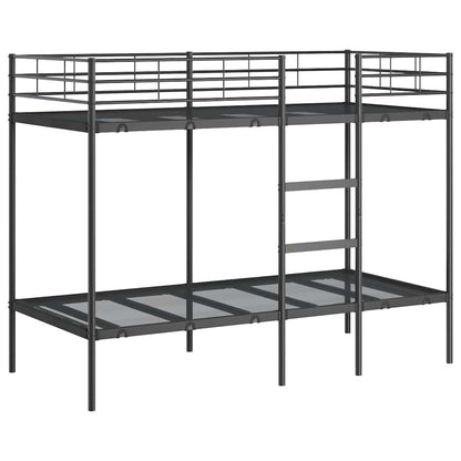 Bunk Bed without Mattress Black 100x190 cm Steel