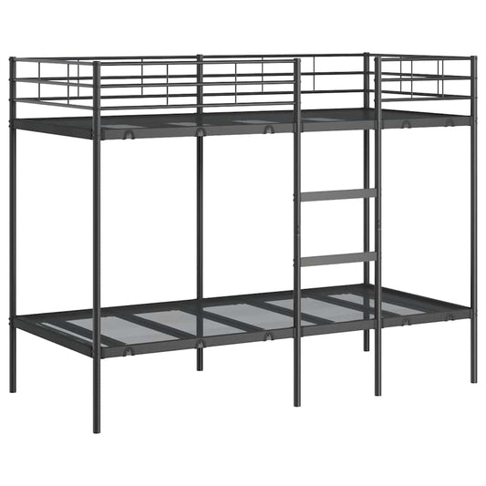 Bunk Bed without Mattress Black 100x190 cm Steel