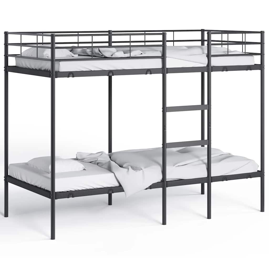 Bunk Bed without Mattress Black 100x190 cm Steel