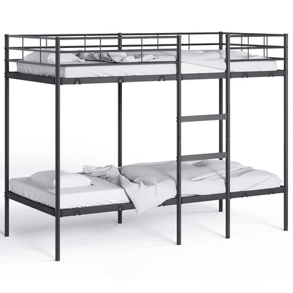 Bunk Bed without Mattress Black 100x190 cm Steel