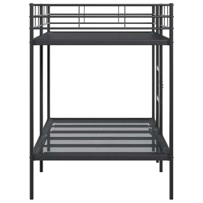 Bunk Bed without Mattress Black 100x200 cm Steel