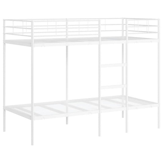 Bunk Bed without Mattress White 100x190 cm Steel