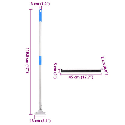 Floor Squeegee 45x122.5 cm Steel and Rubber