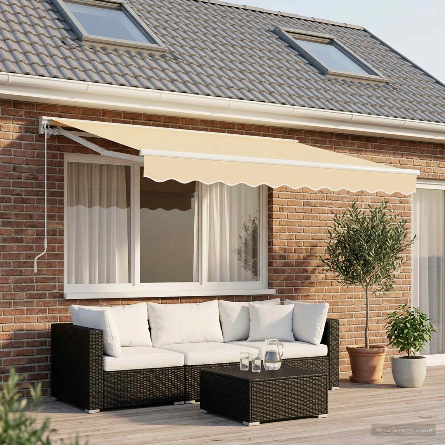 Awning Canopy Replacement for 3.5x2 m Cream Polyester