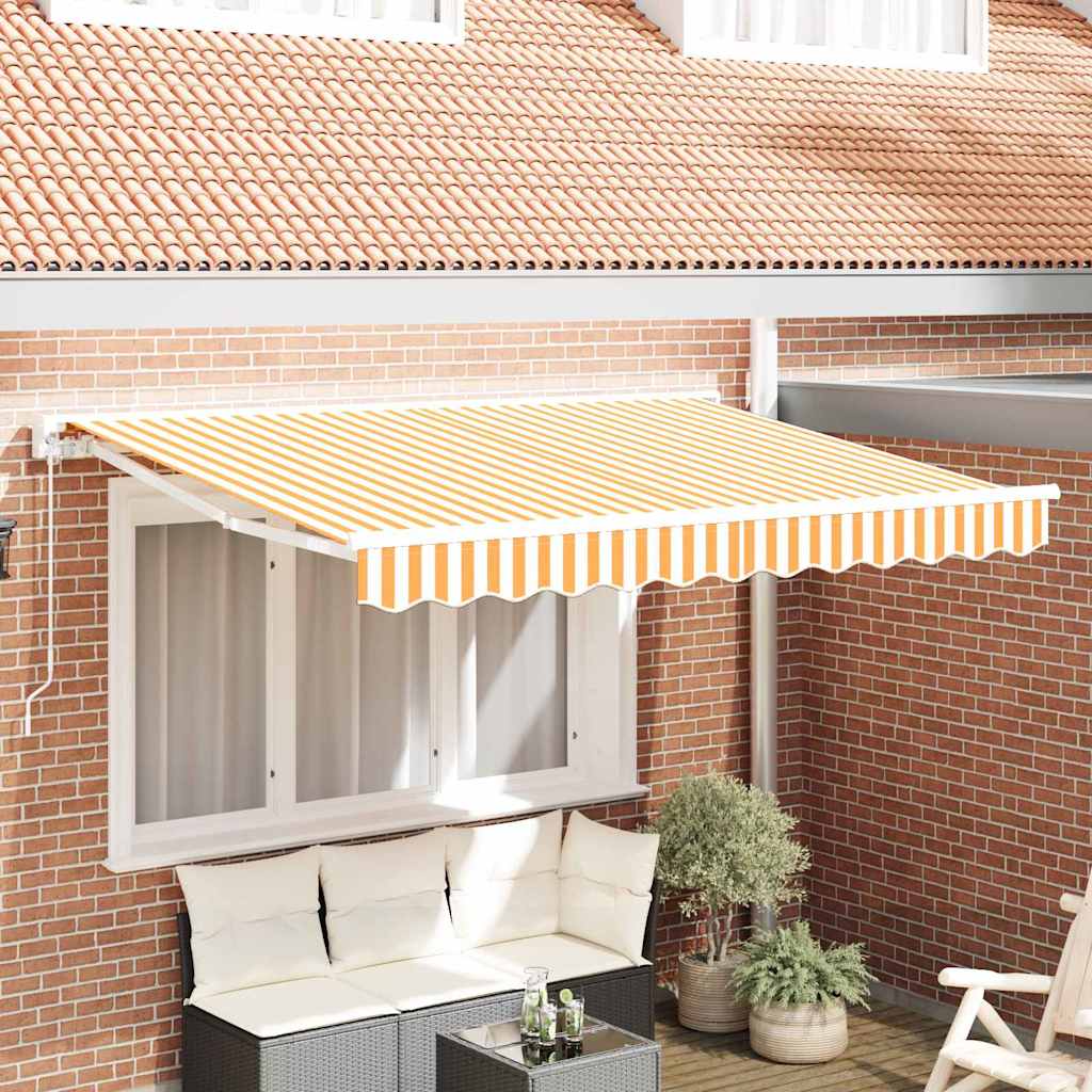 Awning Replacement Fabric Yellow and White 3.5 x 2 m Polyester