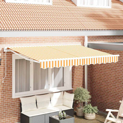 Awning Replacement Fabric Yellow and White 3.5 x 2 m Polyester